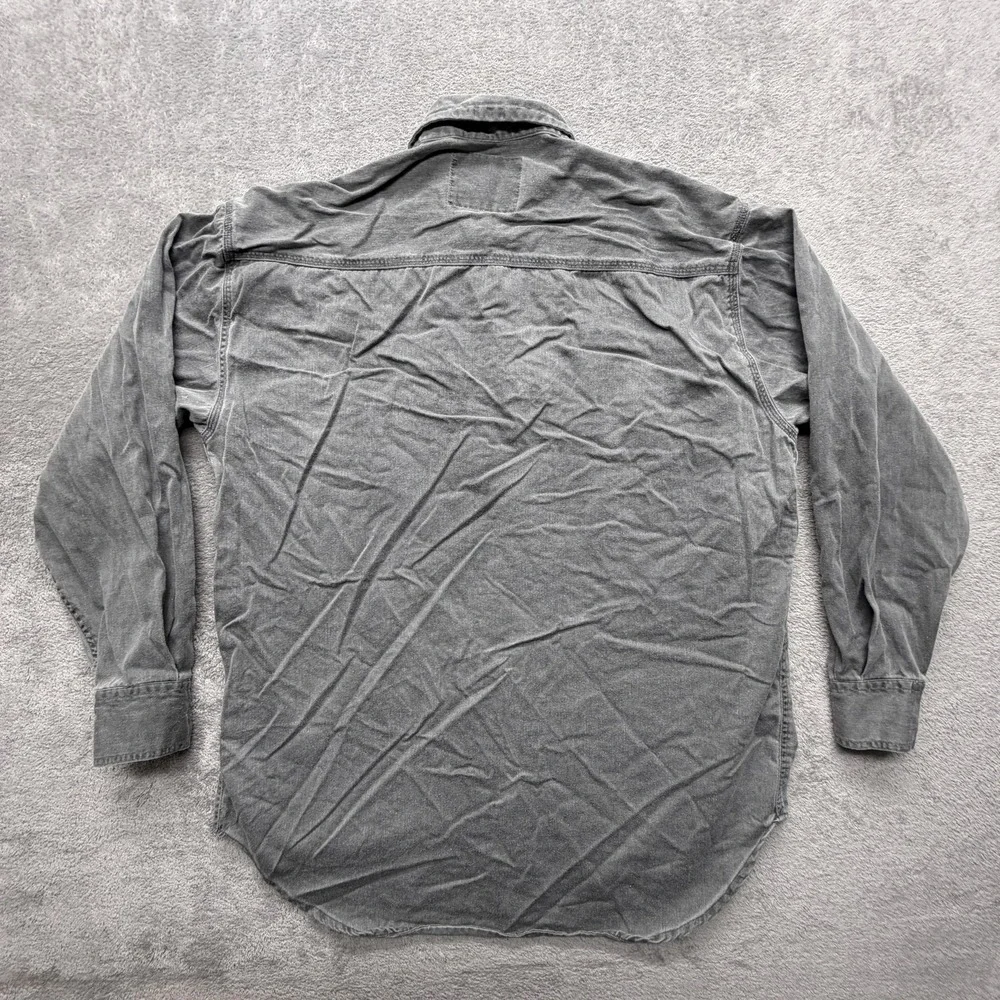 Levis Shirt Mens Medium Gray Utility Workwear Button Front‎ Long Sleeve Cotton